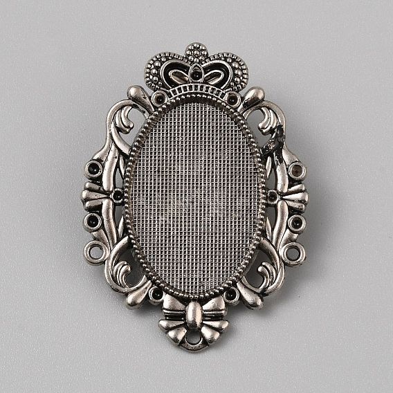 Застежка-кабошон для галстука-боло из цинкового сплава в тибетском стиле, пустые шлепанцы для галстука-боло, низкопрофильные аксессуары, античное серебро