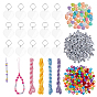 Наборы для изготовления акриловых брелоков своими руками, в том числе шнур из полиэстера, рондель, куб в форме сердца, буквы, акриловые бусины