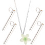 4Pcs 925 Sterling Silver Pin to Pendant Converter, with Silicone Ear Nuts, Brooch to Necklace Converter