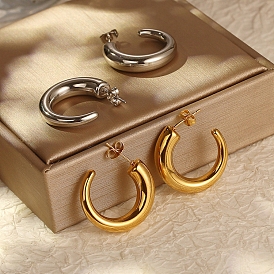 Европейская и американская мода французские ретро серьги-гвоздики из нержавеющей стали в форме буквы С