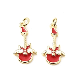 Латунь эмаль подвески, с прыжковых колец, гитарные прелести, стойки покрытие, реальный 18 k позолоченный, без свинца и без кадмия, долговечный