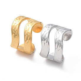 304 Stainless Steel Hollow Wave Open Cuff Rings