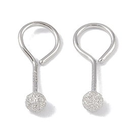 Rhodium Plated 999 Sterling Silver Texture Round Dangle Earrings for Women, with 999 Stamp