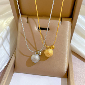 Minimalist Dual-Ball Furnace Genuine Gold Necklace - Lock Bone Chain Accessories.