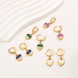 Элегантные серьги-кольца из нержавеющей стали в форме сердца, реальный 18 k позолоченный