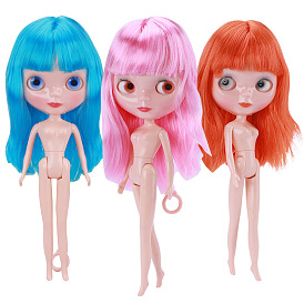 Joints mobiles en plastique corps de figurine, avec head & bang coiffure droite, pour le marquage des accessoires de poupée bjd femme