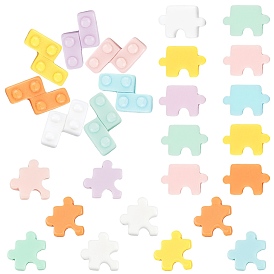 SUNNYCLUE 105Pcs 3 Style Resin Cabochons, Opaque, Puzzle