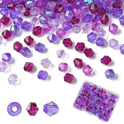 Прозрачные акриловые бусины, двухконусные