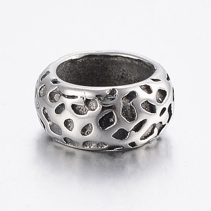 304 из нержавеющей стали бусы, бусины с большим отверстием, рондель