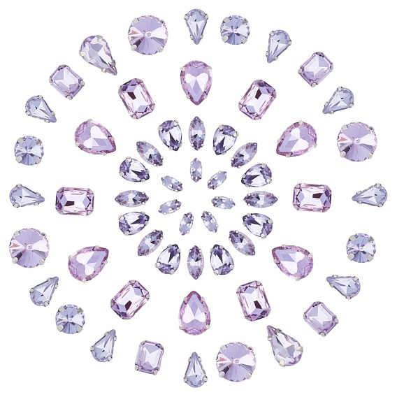 Шить на горный хрусталь, многожильных ссылки, стекло горный хрусталь, с настройками латуни, аксессуары для одежды, граненые, разнообразные