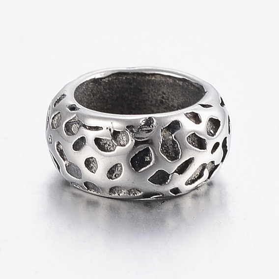 304 из нержавеющей стали бусы, бусины с большим отверстием, рондель