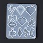 DIY силиконовые формы кулон, формы для литья смолы, треугольные, алмаз, сердце, бантом, губа, звезда, звезда Давида, ромб, дельфин, луна