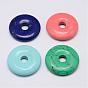 Natural Gemstone Pendants, Donut/Pi Disc