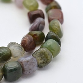 Natural Indian Agate Bead Strands, 5~7X5~7mm, Hole: 1mm, about 15.7 inch