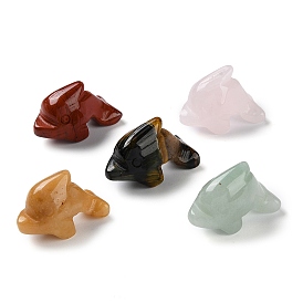 Natural Gemstone Carved Healing Dolphin Figurines, Reiki Energy Stone Display Decorations