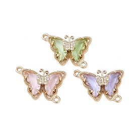 Латунь стекло кулоны, бабочки прелести, с легкой золотистой отделкой