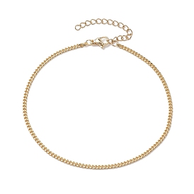 Brass Curb Chain Anklets, Twisted Chains