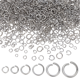 1200 шт. 6 стили устойчивы к потускнению 304 открытые соединительные кольца из нержавеющей стали, металлические разъемы для поделок ювелирных изделий и брелков