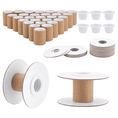 30 мешки бумажные катушки для намотки ниток, с пластиковым выводом, инструмент для вышивания крестиком