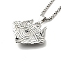 Alloy Skull with Plastic Dragon Eye Pendant Necklace, Gothic Jewelry for Men Women