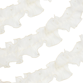 2м лента из органзы, винтажная ткань с оборками, для пошива штор, аппликация на свадебное платье