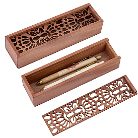 Wooden Pen Case, Stationery Storage Boxes for Pens, Pencils, Rectangle