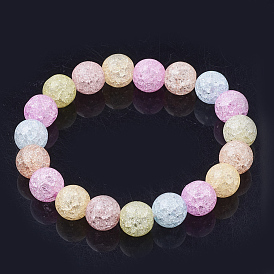 Натуральный и синтетический хруст драгоценный камень бисером стрейч браслеты, круглые, окрашенные