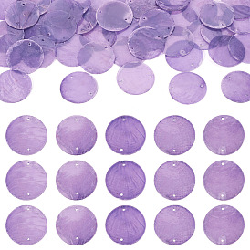 50 шт. подвески-коннекторы из ракушек Capiz, окрашенные распылением, натурального цвета, ссылки на диски