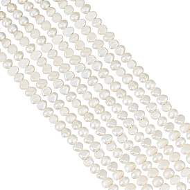 1 нити натуральных культивированных пресноводных жемчужных бусин, двух сторон полированной