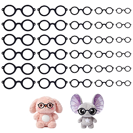 200Pcs 5 Styles Felt Craft Doll Eyeglasses, for DIY Doll Toys Puppet Plush Animal Making