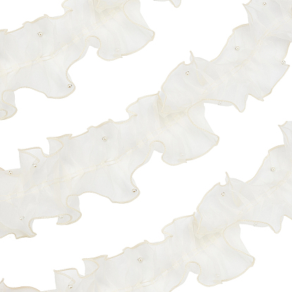 2м лента из органзы, винтажная ткань с оборками, для пошива штор, аппликация на свадебное платье