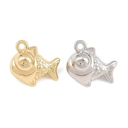 Charms de aleación, encantos de pescado, chapado en rack, sin plomo y cadmio