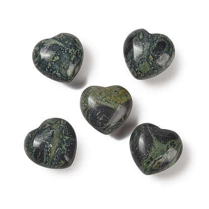 Natural Kambaba Jasper Heart Love Stone, Healing Pocket Palm Stone for Reiki Balancing