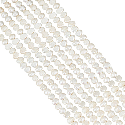 1 нити натуральных культивированных пресноводных жемчужных бусин, двух сторон полированной