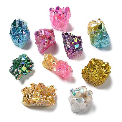 Гальванизированные украшения из натурального кварцевого кристалла, Статуя на столе для украшения домашнего офиса, самородки