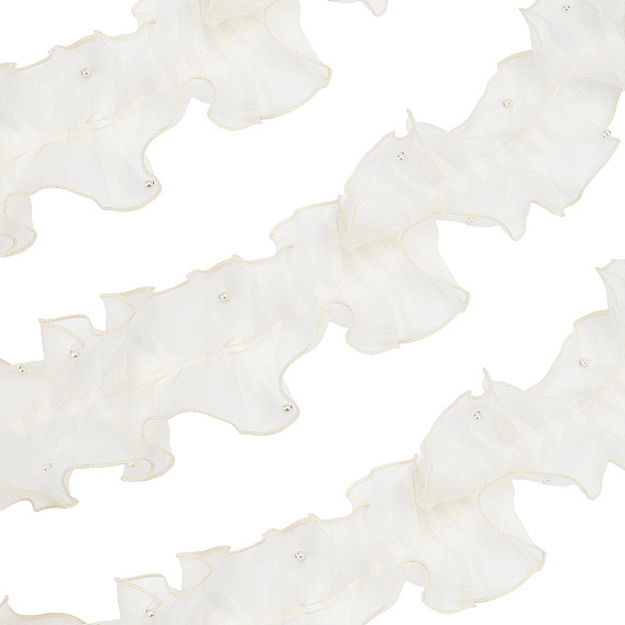 2м лента из органзы, винтажная ткань с оборками, для пошива штор, аппликация на свадебное платье