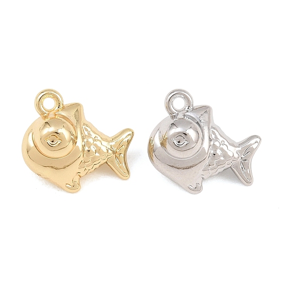 Alloy Charms, Fish Charms, Rack Plating, Cadmium Free & Lead Free