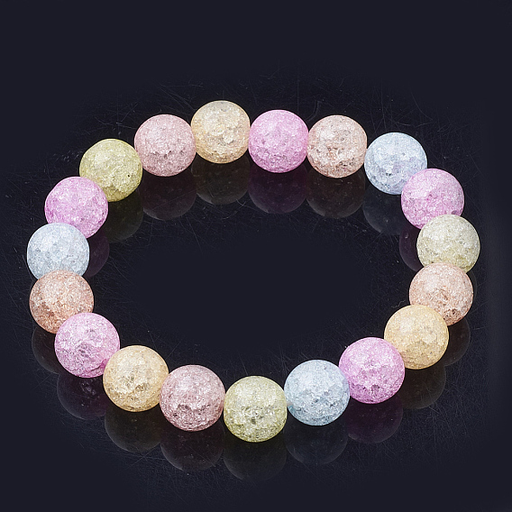Натуральный и синтетический хруст драгоценный камень бисером стрейч браслеты, круглые, окрашенные