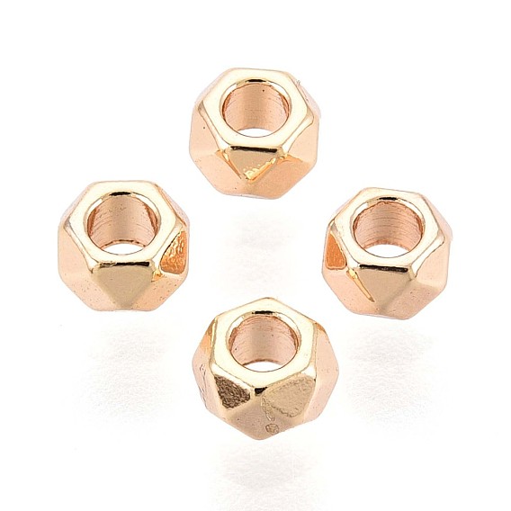 Spacer бисер латунные, без кадмия, без никеля и без свинца, граненые, шестиугольник