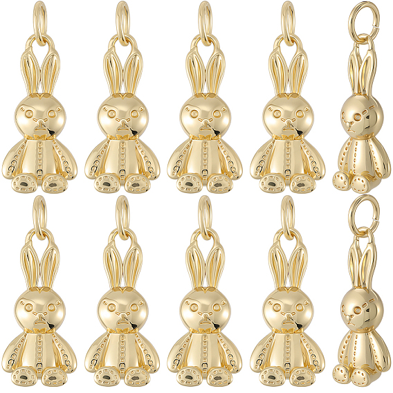 12 латунные подвески шт., кролик, стойки покрытие, без кадмия и без свинца, долговечный, с целью перехода в кольце