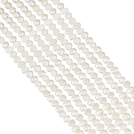 1 нити натуральных культивированных пресноводных жемчужных бусин, двух сторон полированной