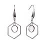 Stainless Steel Dangle Earrings, Cabochon Settings, Mixed Shapes
