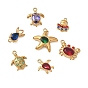 304 Stainless Steel Pendants,  with Rhinestone, Ion Plating(IP), Golden
