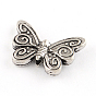 Tibetan Style Alloy Beads, Cadmium Free & Lead Free, Butterfly, 12x17x3mm, Hole: 1mm, about 560pcs/1000g
