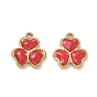 304 Stainless Steel Enamel Pendants, Three Heart Charms, Ion Plating(IP)