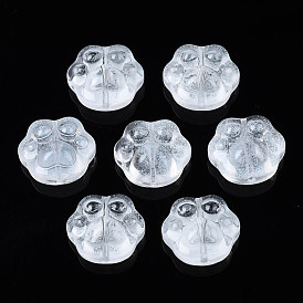 Imitation Jade Glass Beads, Bear Claw Print Shaped