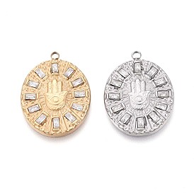 304 микро нержавеющей стали прокладывать Цирконом подвески, рука хамса/рука фатимы/рука мириам и овал