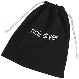Bolsas de tela de lona con cordón para empacar secadores de pelo, rectángulo con la palabra
