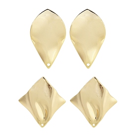 Brass Stud Earrings Findings, Real 18K Gold Plated