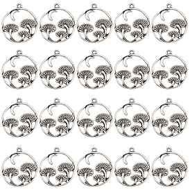 60 шт. Подвески из сплава в тибетском стиле, кольцо с подвеской в виде гриба и луны